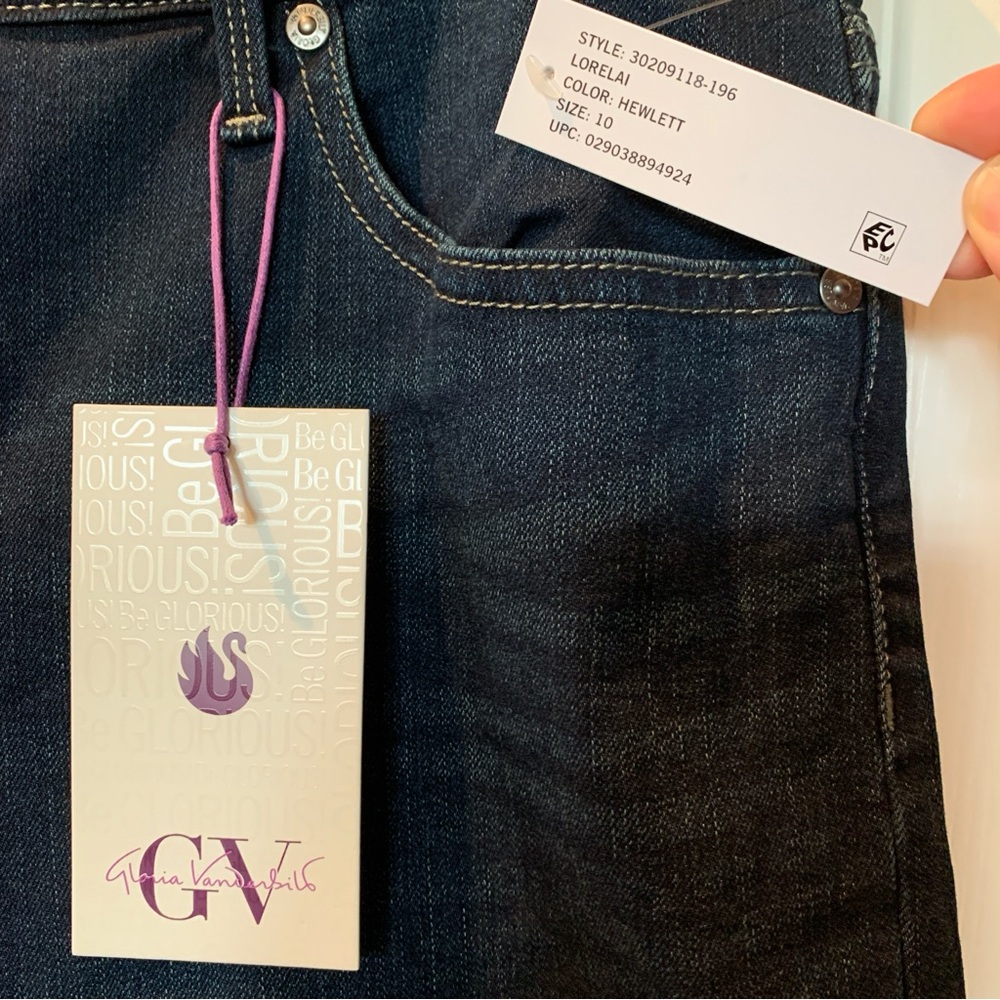 GV GLORIA VANDERBILT Women’s Capri Skimmer Jeans 10 Average NWT - Picture 4 of 13